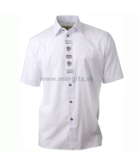 Pánska košeľa DUBOVÝ LÍSTOK - biela, krátky rukáv
