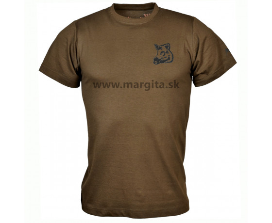 Pánske tričko MARGITA s krátkym rukávom, hnedé - diviak