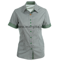 Dámska zelená košeľa KAROLÍNKA - krátky rukáv