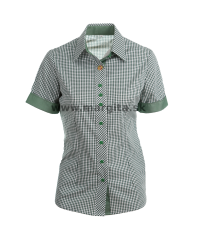 Dámska zelená košeľa KAROLÍNKA - krátky rukáv
